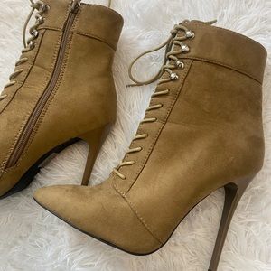 Faux Suede Stiletto Ankle Boots looks like Yeezy!